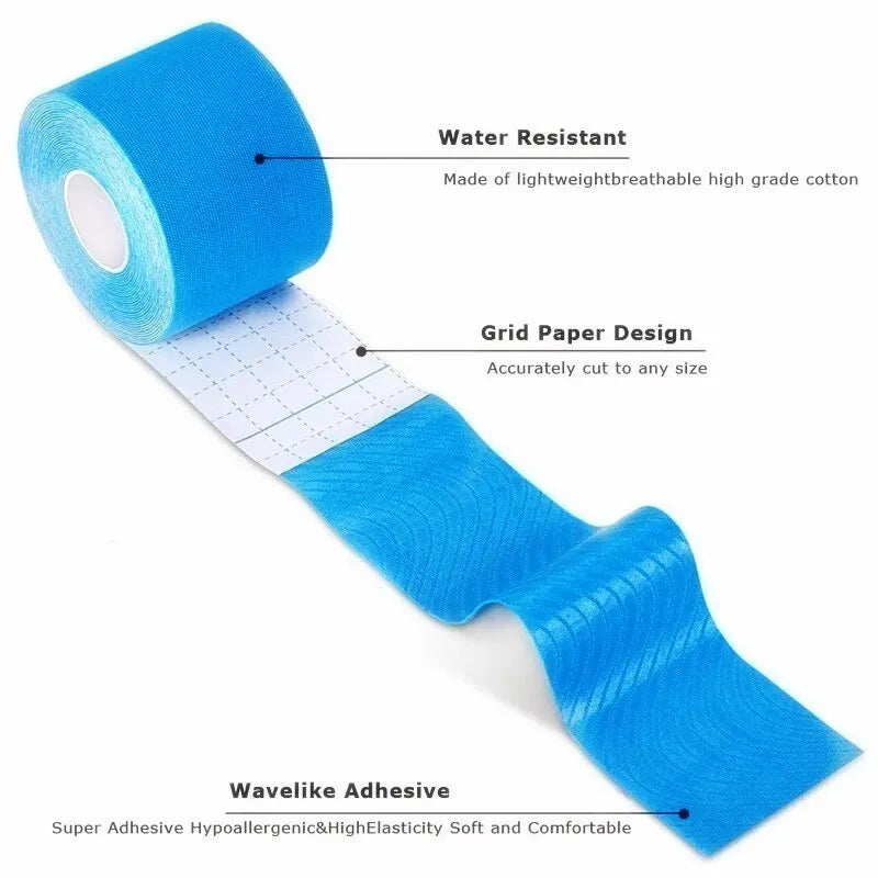 2pcs Waterproof Kinesiology Tape for Sports Recovery & Pain Relief - Athletic Strapping for Gym, Tennis & Muscle Relief