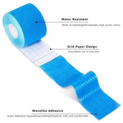 2pcs Waterproof Kinesiology Tape for Sports Recovery & Pain Relief - Athletic Strapping for Gym, Tennis & Muscle Relief