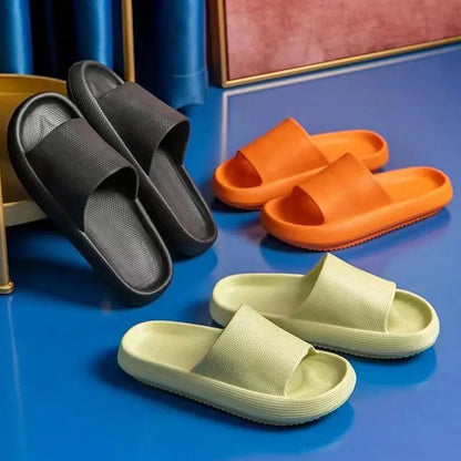 Platform Thick Bathroom Home Slippers: Cloud Fashion Soft Sole Eva Indoor Sandals - Non-Slip Flip Flop for Men & Women