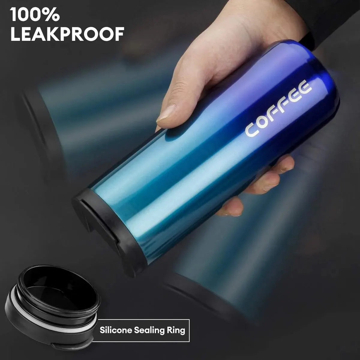 500ml/16.9oz Vacuum Flask Wide Mouth Travel Mug - Perfect for Hot & Iced Beverages, Home, Office, and Outdoor Use