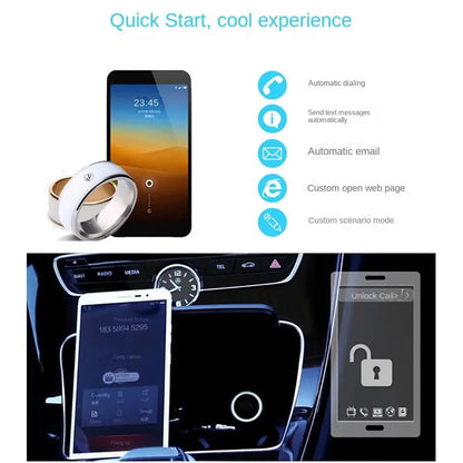 Multifunctional NFC Smart Ring - Stainless Steel Magic Wearable Finger Ring, Waterproof, Connects with Android Phones