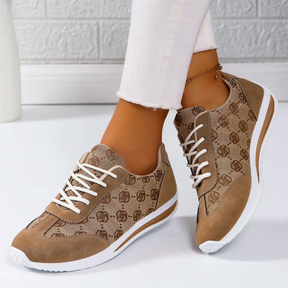 Autumn Women's Casual Sneakers - Comfortable Flat Lace-Up Walking Shoes, Fashionable and Versatile, Size 41