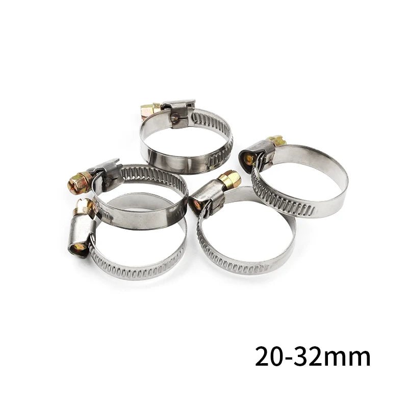 5/10pcs Genuine Jubilee Stainless Steel Pipe Clamps - Durable Worm Drive Hose Clips for Car Fuel Hose - Anti-Oxidation