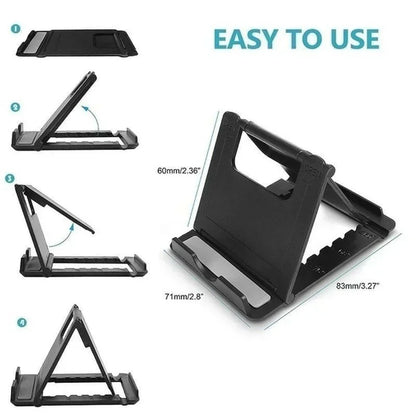 Mini Creative Portable Folding Plastic Phone and Tablet Stand - Universal Holder for iPhone 15, 14, 13, 12, Xiaomi, Samsung