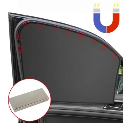 Magnetic Car Window Sunshade Cover with UV Protection - Mesh Curtain Protector for Side and Rear Windows, Auto Accessories