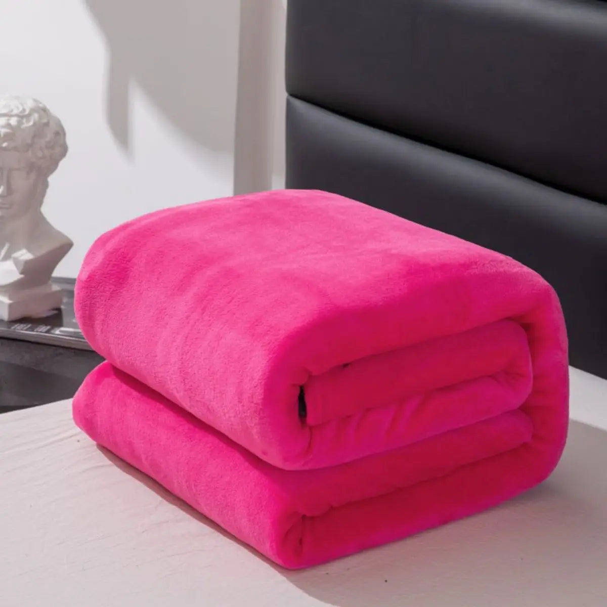 Simple Plain Colored Plush Blanket - Multifunctional Thickened Farley Blanket Cover for Warmth