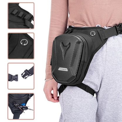 Waterproof Tactical Travel Bag: Motorcycle Waist Leg Bag for Men - Hip Bum Pack Ride Bags, Outdoor Casual Fanny Pack