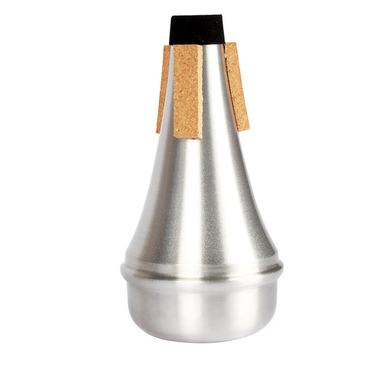 Portable Aluminum Alloy Trumpet Mute: Silver Straight Body Practice Silencer - Ideal for Beginner Trumpet Players