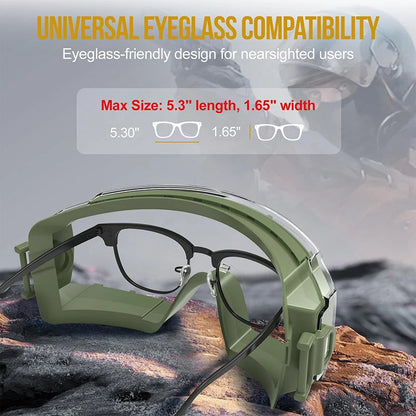 OneTigris Tactical Goggles Over Glasses - Anti-Fog OTG Eyewear with Interchangeable Lenses, Safety Protection