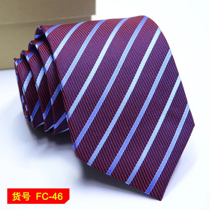 Men's Ties in 67 Styles - Solid, Stripe, and Floral Jacquard Neckties, 7-8cm Wide - Perfect for Daily Wear, Weddings and Gifts