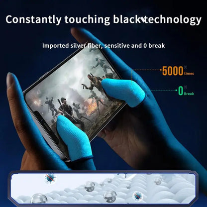 2 Pcs Mobile Game Fingertip Gloves – Sweatproof, Anti-Slip, Breathable Touch Screen Finger Sleeves for Gamers