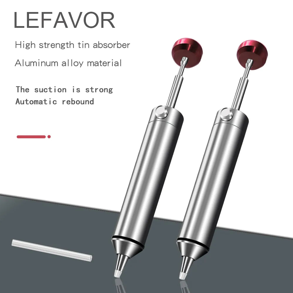 LEFAVOR Aluminum Desoldering Pump - Powerful Suction Tin Gun for Solder Removal - Vacuum Soldering Sucker Pen Iron Welding Repair Tool