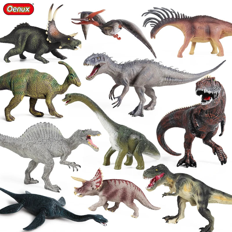 Oenux Dinosaurs World Action Figures - Savage Jurassic Collection Featuring Indominus Rex, Spinosaurus and Triceratops, Ideal Kids Gift