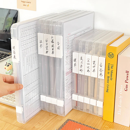 Efficient A4 File Storage Box for Students: Portable Folder & Test Paper Organizer