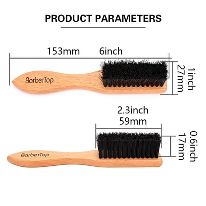 Barbertop Men's Beard Brush - Wooden Handle, Soft Hair Cleaning, Broken Hair Removal Comb - Hairdressing Neck Duster - Barber Tools