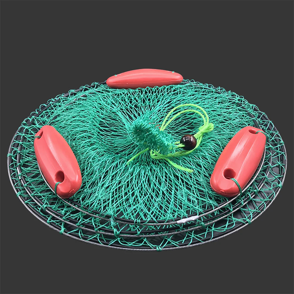 Quick-Drying Folding Fish Cage: Three Floating Fish Protection Sea Fishing Net Pocket Mesh Bag - Thickened Woven Fish Basket