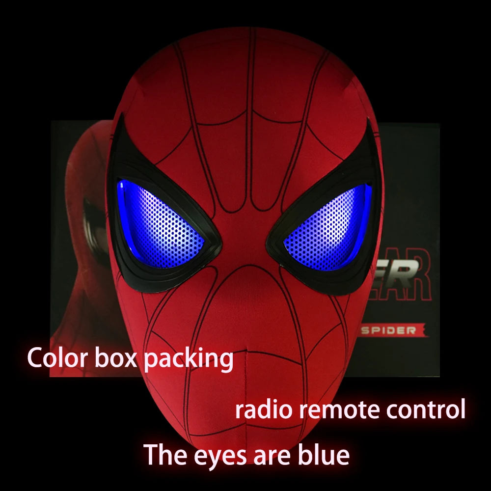 Spiderman Mask with Movable Eyes – Remote Control Peter Parker Cosplay Toy | Halloween Costume and Christmas Gift for Kids