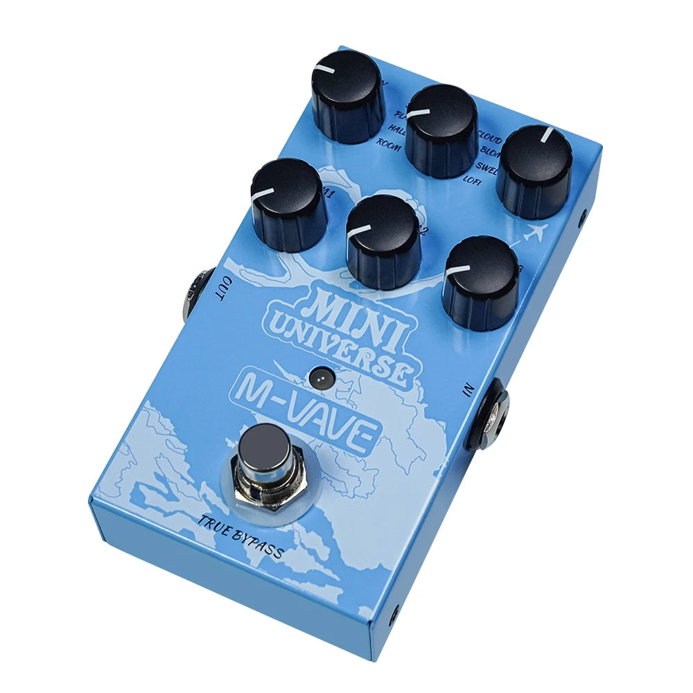 M-vave Mini Universe Digital Reverb Pedal - 9 Reverb Effects: Room, Shimmer, Lofi, Spring - Guitar Pedal Effect Pedals