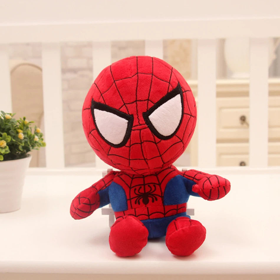 Spiderman and Marvel Avengers Plush Toys - Soft Stuffed Hero Dolls, Captain America & Iron Man, 27-32cm Christmas Gifts for Kids