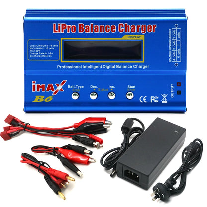 IMAX B6 80W Battery Charger - Lipo/NiMh/Li-ion/Ni-Cd Digital Balance Charger Discharger - AC Power with 12V 5A Adapter for RC Car