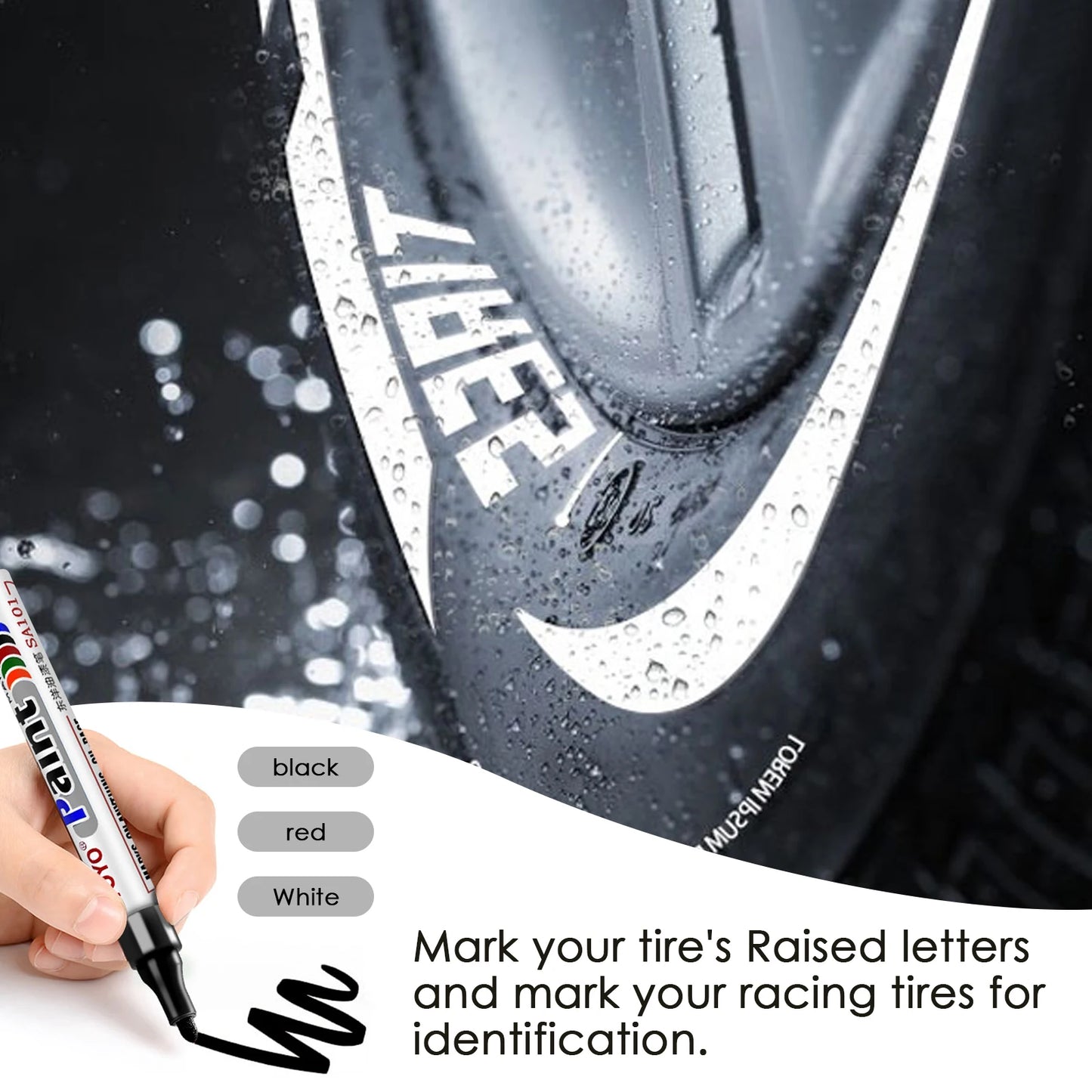 Waterproof Tire Paint Pen Marker – DIY Art Drawing Tool for Car Tyres, Compatible with BMW E46, E49, F30, F80, E36, E93, E92, F34, F31, Z4