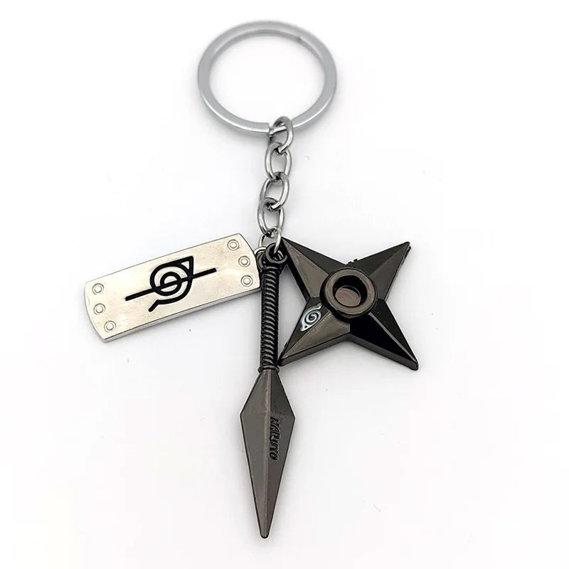 Naruto Anime Keychain - Ninja Kunai, Shuriken & Red Cloud Accessories for Car, Backpack - Perfect Gift for Fans