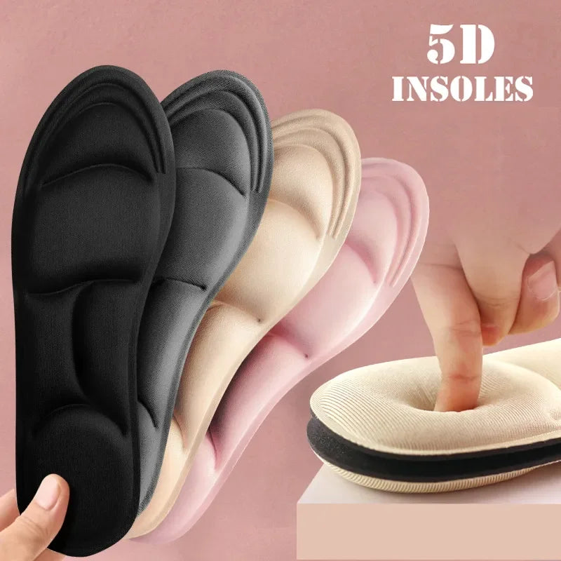 5D Sport Insoles for Women & Men - Memory Foam, Deodorant, Breathable Cushion - Running Insoles for Feet Care, Orthopedic Support