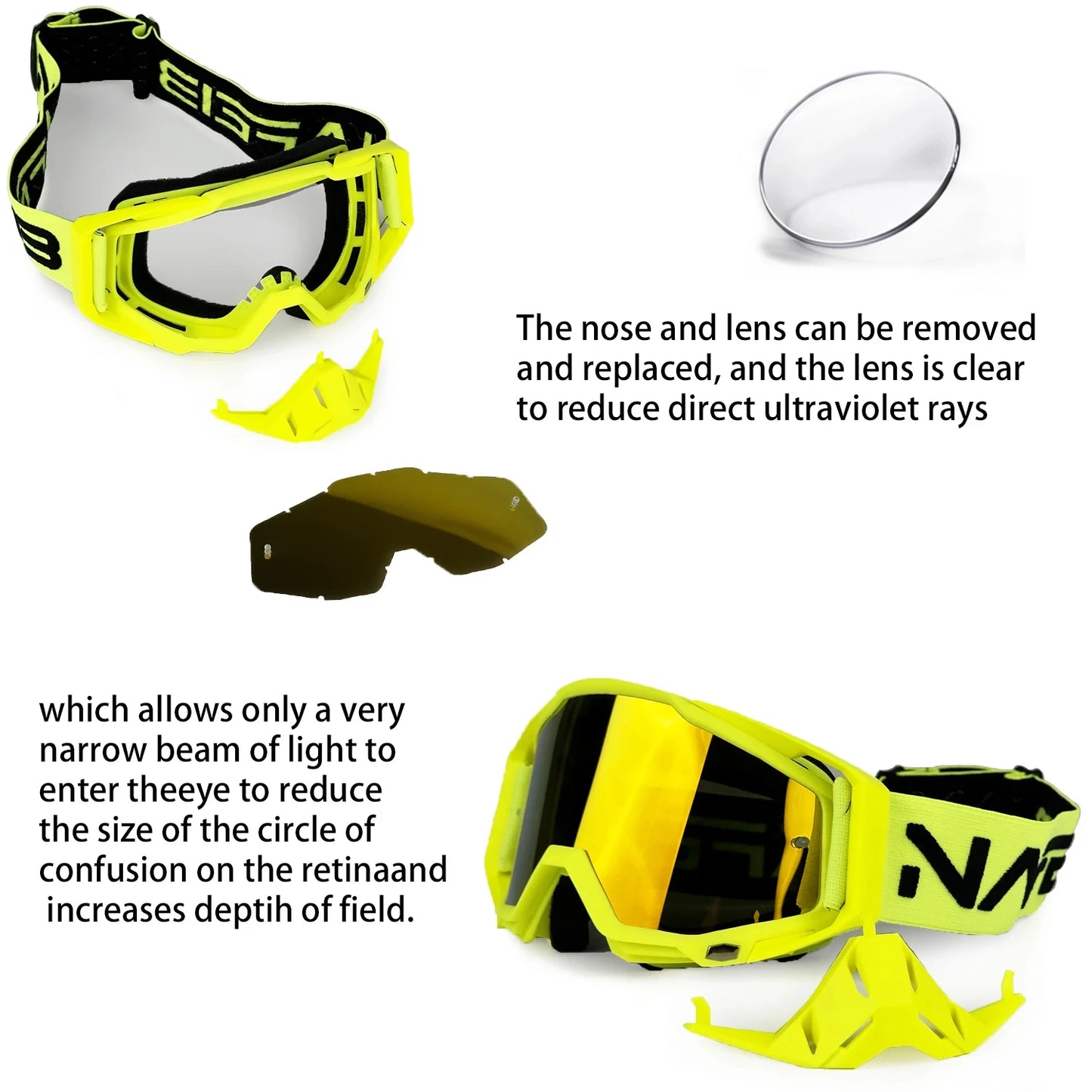 NAFEIB Motocross Glasses – Motorcycle Sunglasses for Men – Windproof Protection for MTB, ATV, Skiing, Cycling, and Off-Road Racing