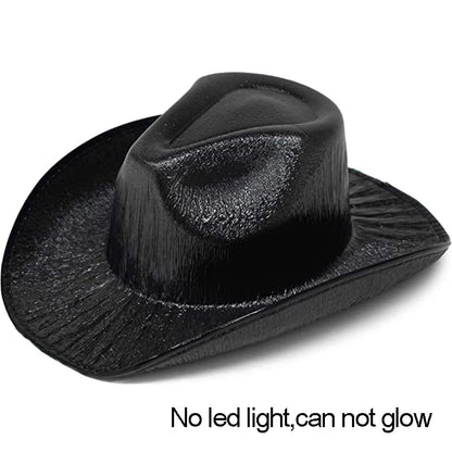 New Pearlescent Cowboy Hat - Glowing Cowgirl Cap for Dance Costumes, Neon Nightclub Decor