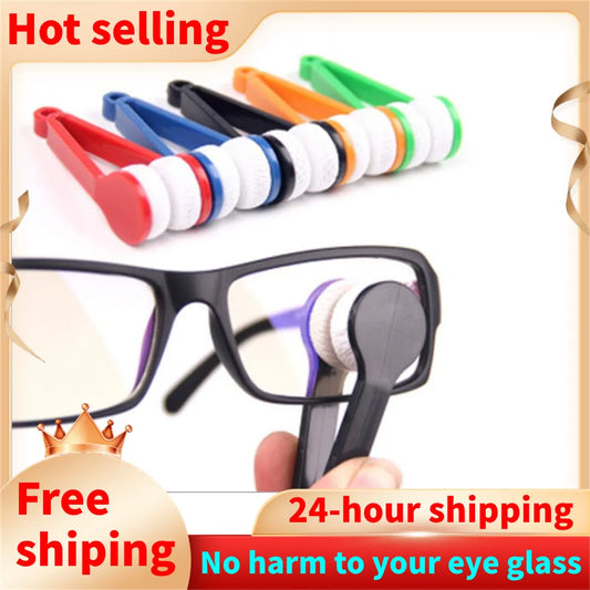 1PC Mini Two-Side Glasses Brush - Microfiber Spectacles Cleaner and Eyeglass Cleaning Tool