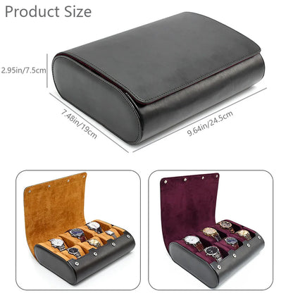 Watch Travel Case Organizer - 6 Slots Watch Box for Men and Women - Watch Roll Display and Storage Solution