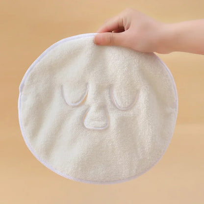 Hydrating Face-Shaped Towel - Thickened Facial Towel for Beauty Salon Use, Ideal for Moisturizing and Cold/Hot Compress Masks, White