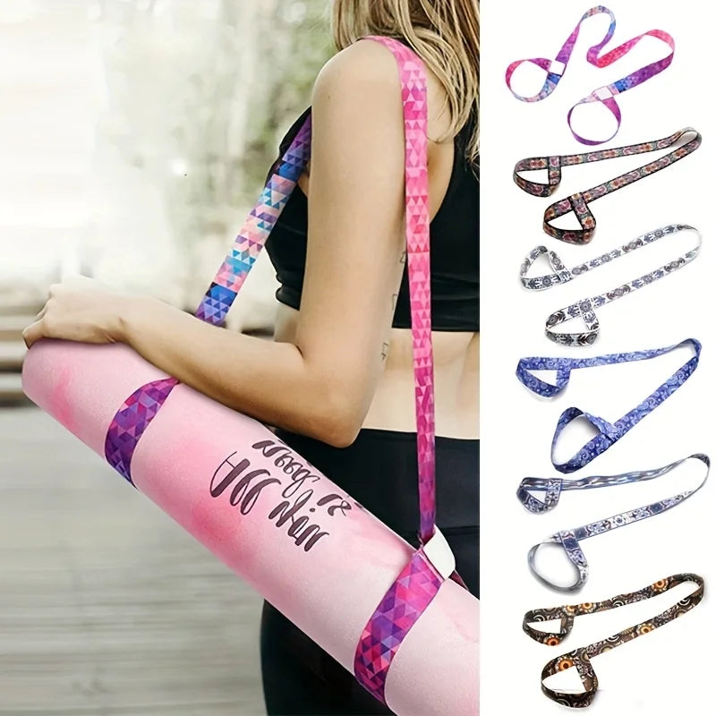 Adjustable Yoga Mat Strap – Sports Stretch Strap with Shoulder Straps for Yoga Mat Storage and Carrying