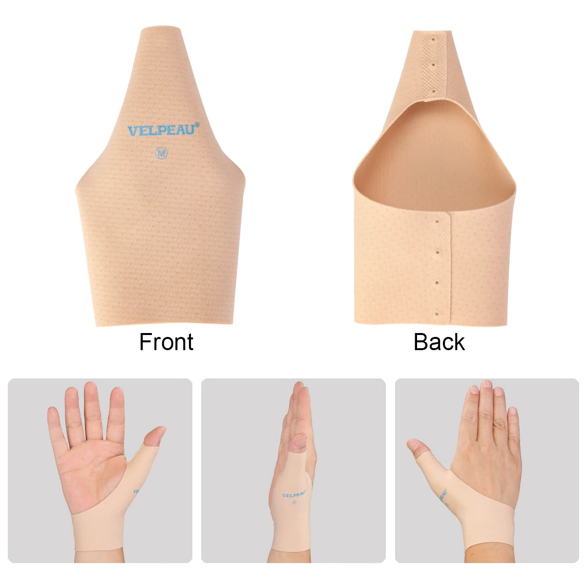 VELPEAU Thumb Compression Sleeve – Elastic Thumb Support Brace for Arthritis and Tendonitis Pain, Splashproof and Soft, 2 PCS