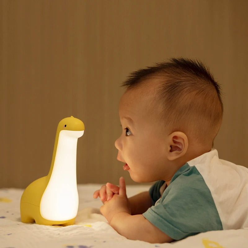 Cute Dinosaur Night Light - Eye Protection Bedside Lamp with USB Charging, Timing Feature, Perfect Room Decoration and Children's Gift