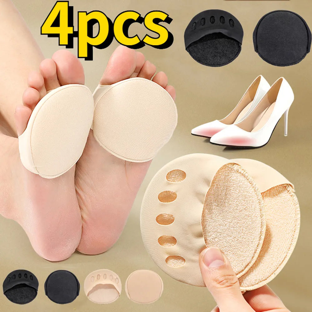 Five-Toes Forefoot Pads for Women's High Heels - Half Insoles for Foot Pain Relief, Shock Absorption - Massaging Toe Pad Socks (4/6/8Pcs)