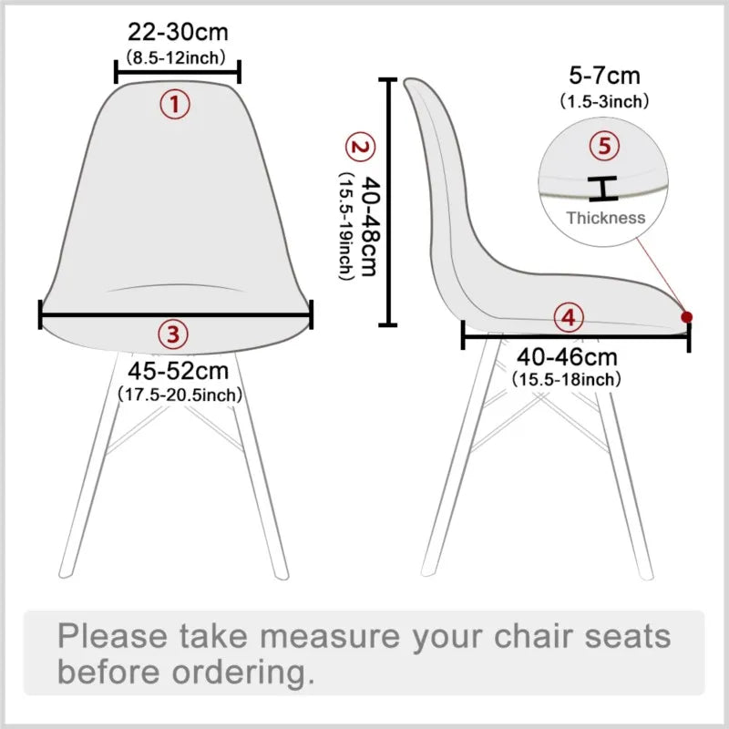 Stretch Solid Color Shell Chair Cover - Affordable Short Back Chair Covers for Dining Seats at Home, Bar, Hotel, Party, and Banquet