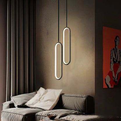 Minimalist LED Pendant Chandelier: Modern Gold & Black Fixture for Bedroom, Restaurant, Living Room Decoration - Lustre LED Lighting