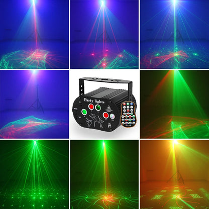 ALIEN RGB Mini DJ Disco Laser Light Projector - USB Rechargeable LED UV Sound Strobe Stage Effect Lamp for Wedding, Xmas, Party