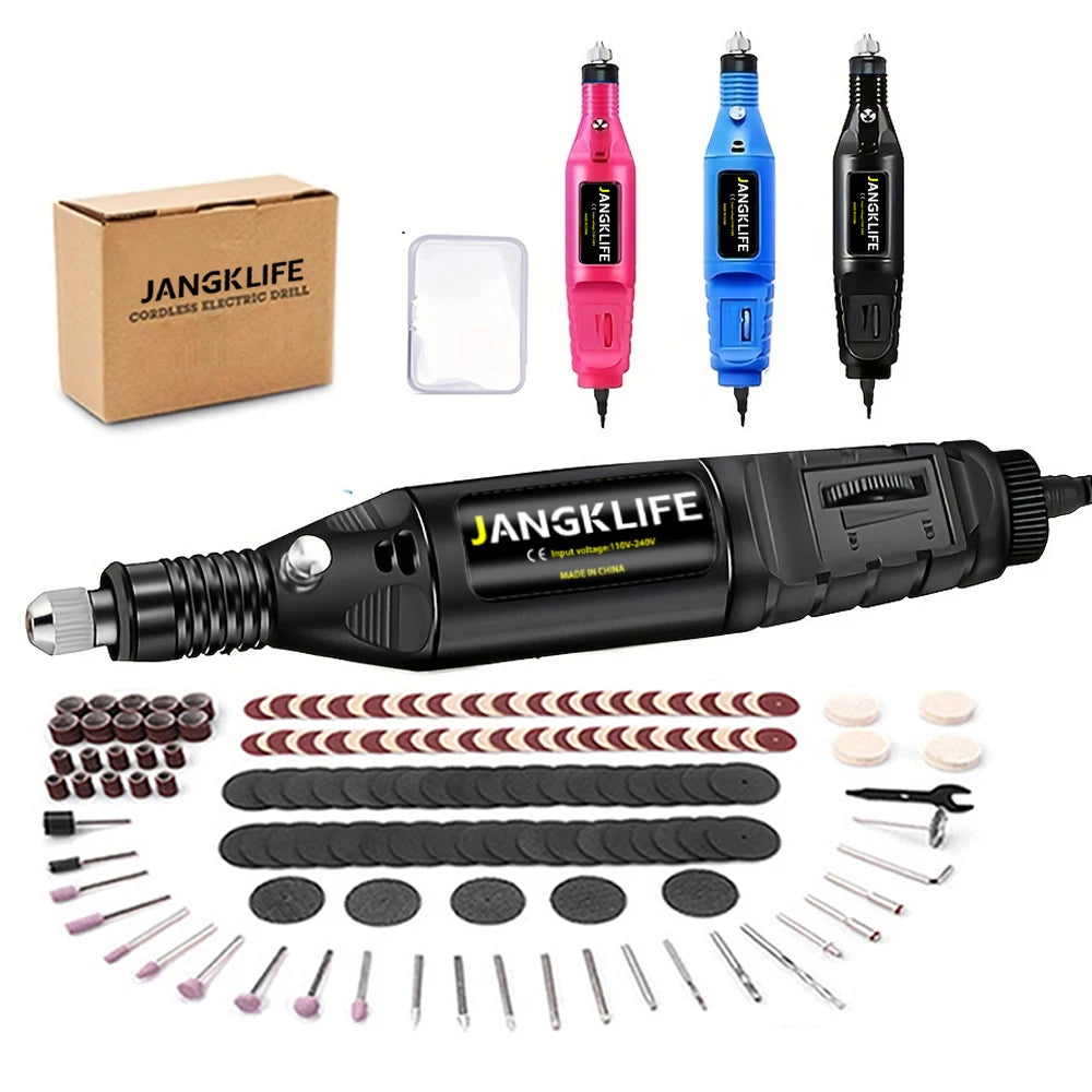 12V Mini Electric Carving Pen - Variable Speed Drill Rotary Tools Kit, Engraver Pen for Grinding and Polishing