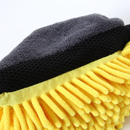 Soft Coral Car Wash Glove - Anti-scratch Mitt for Multifunctional Car Washing, Thick Cleaning, Wax Detailing Brush