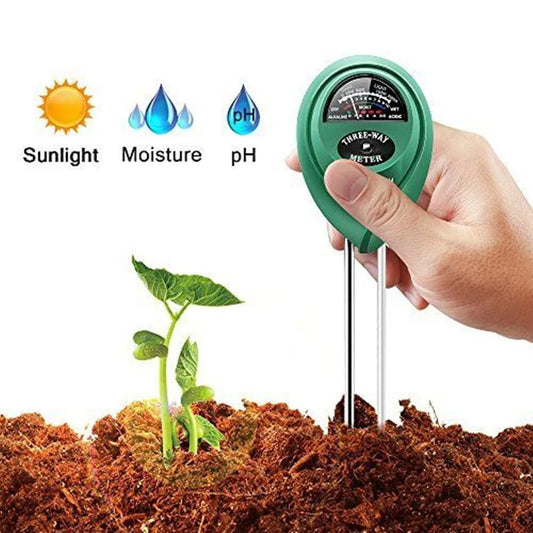 3-in-1 Soil Moisture, Sunlight, and pH Meter - Garden Plant and Flower Moisture Sunlight Tester