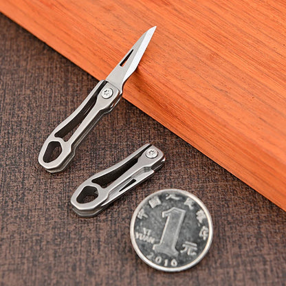 Mini Folding Knife - Sharp Stainless Steel Outdoor EDC Keychain | Portable Unpacking Express Tool and Gift Pendant