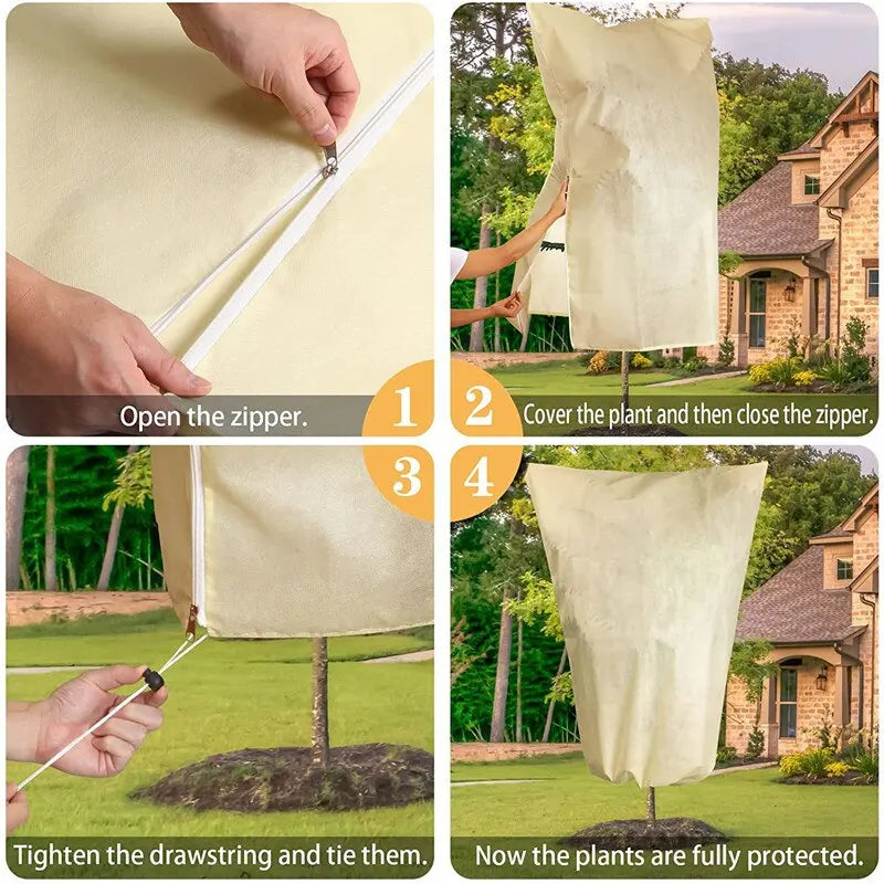 Winter Plant Warm Cover: Keep Your Outdoor Plants Safe with 1pc Non-woven Anti Freezing Bag