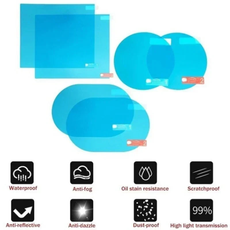 Car Rearview Mirror Protective Film - Anti-Fog, Anti-Glare, Waterproof, Rainproof Clear Membrane Sticker