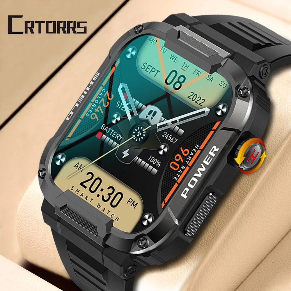 Military Smart Watch – GPS Tracker, Bluetooth Call, Fitness Tracking, Waterproof Sport Smartwatch for Men and Women, Compatible with Xiaomi, Huawei, Android, iOS 2023