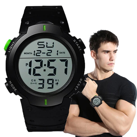 Men's Sport LED Watch – Top Brand Digital Clock, Multi-Functional Rubber Fitness & Athlete Timekeeping Electronic Watch