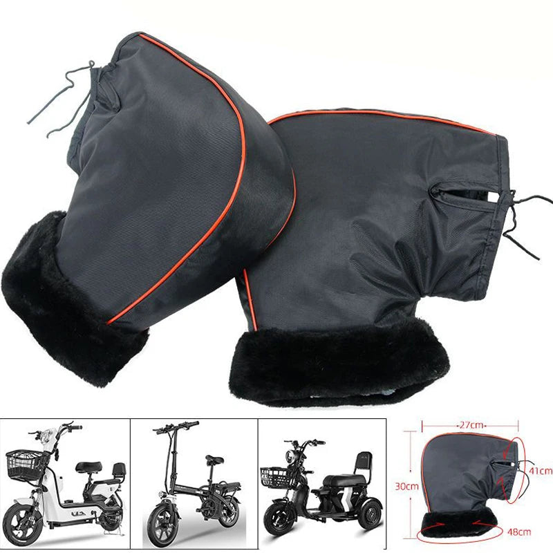 Winter Motorcycle Handlebar Muffs: Waterproof Windproof Grip Thermal Cover - Keep Your Hands Warm on Cold Rides!