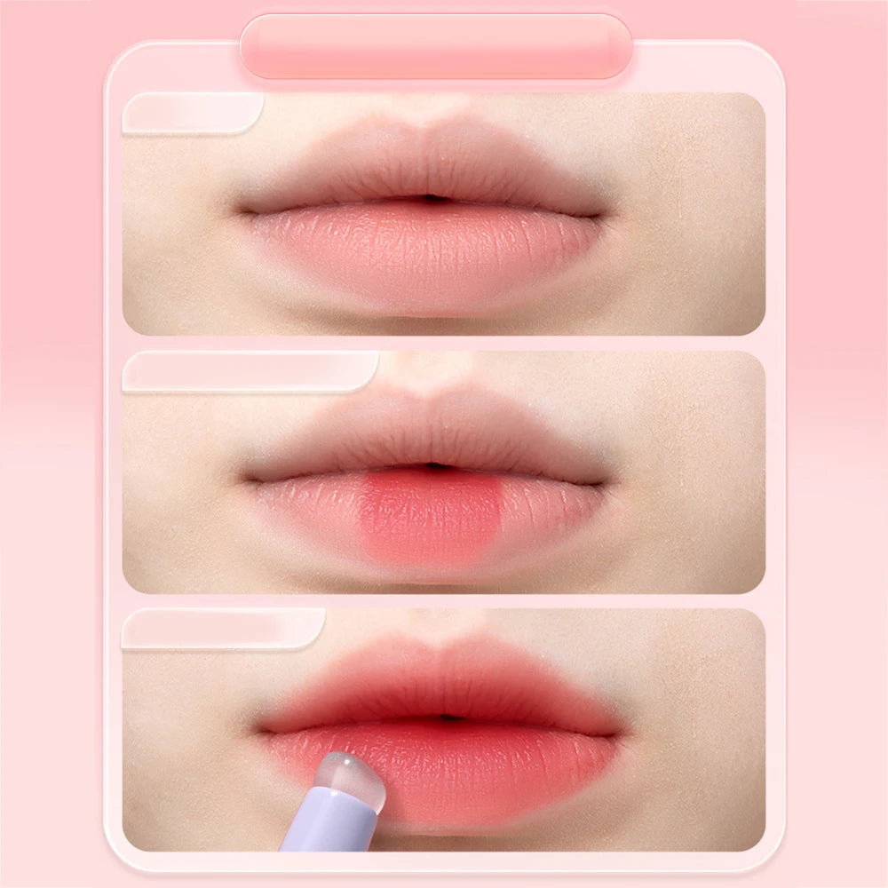 Upgrade Silicone Lip Brush with Cover: Angled Concealer Brush for Precise Application - Q Soft Makeup Brushes, Round Head Design