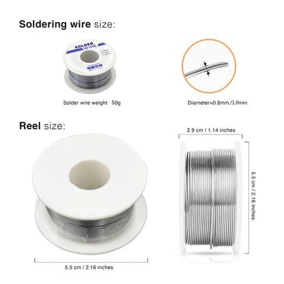 High Purity Soldering Wire - 8g-50g Per Roll, Dia 0.6/0.8/1/1.2mm Mixed Tin Rosin Core for Electrical Soldering